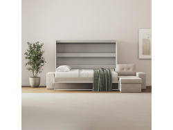 SMARTBett Murphy Bed with Corner Sofa160x200 Horizontal M2 (Depth 55cm) Pearl grey