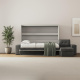 SMARTBett Murphy Bed with Corner Sofa160x200 Horizontal M2 (Depth 55cm) Pearl grey