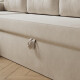 SMARTBett Schrankbett mit Ecksofa 160x200 Horizontal M2 (Tiefe 55cm) Perlgrau Sandgrau Armlehnen 26 cm mit Schubladen