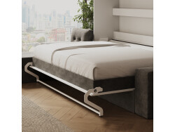 SMARTBett Murphy Bed with Corner Sofa160x200 Horizontal M2 (Depth 55cm) White with corner sofa
