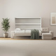 SMARTBett Murphy Bed with Corner Sofa160x200 Horizontal M2 (Depth 55cm) White with corner sofa