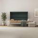 SMARTBett Schrankbett 160x200 Steingrün Horizontal M2 (Tiefe 55cm)  mit Ecksofa Sandgrau