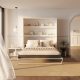 SMARTBett Murphy Bed 180x200 Vertical M3 Depth 55cm White with upholstered frame