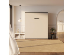 SMARTBett Murphy Bed 180x200 Vertical M3 Depth 55cm Pearlgrey with upholstered frame