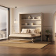 SMARTBett Murphy Bed 180x200 Vertical M3 Depth 55cm Pearlgrey with upholstered frame