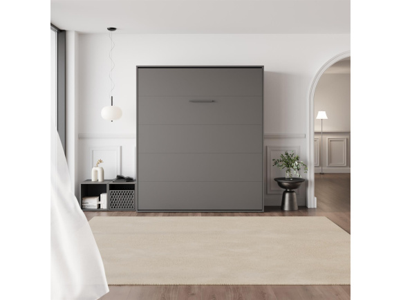 Schrankbett 160x200 Vertikal (M3 Tiefe 55cm) Weiss