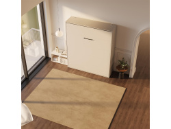 SMARTBett Schrankbett 160x200 Vertikal M3 Tiefe 55cm Perlgrau
