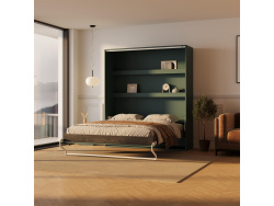 SMARTBett Murphy Bed 160x200 Vertical M3 Depth 55cm Stone Green