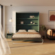SMARTBett Murphy Bed 160x200 Vertical M3 Depth 55cm Stone Green
