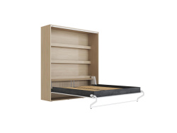 SMARTBett Murphy Bed 180x200 Vertical M3 Depth 55cm Kaiserberg Oak / White with Upholstered frame