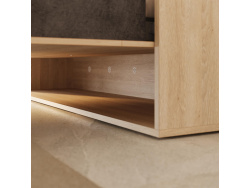 SMARTBett Murphy Bed 180x200 Vertical M3 Depth 55cm Kaiserberg Oak / White with Upholstered frame