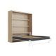 SMARTBett Murphy Bed 180x200 Vertical M3 Depth 55cm Kaiserberg Oak / White with Upholstered frame