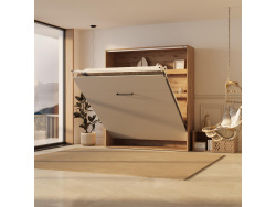 SMARTBett Murphy Bed 180x200 Vertical M3 Depth 55cm Wild Oak / Pearl Grey