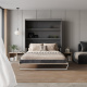 SMARTBett Murphy Bed 180x200 Vertical M3 Depth 55cm Anthracite/ Kaiserberg Oak