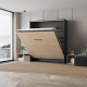 SMARTBett Murphy Bed 180x200 Vertical M3 Depth 55cm Anthracite/ Kaiserberg Oak