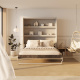 SMARTBett Murphy Bed 180x200 Vertical M3 Depth 55cm Pearl grey / Kayserberg Oak