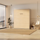 SMARTBett Murphy Bed 180x200 Vertical M3 Depth 55cm Pearl grey / Kayserberg Oak