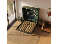 SMARTBett Murphy Bed 180x200 Vertical M3 Depth 55cm Stone  Green