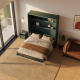 SMARTBett Murphy Bed 180x200 Vertical M3 Depth 55cm Stone  Green