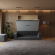 Schrankbett M1 180x200 Vertikal Kaiserberg Eiche/Perlgrau inkl.SOFA Anthrazit