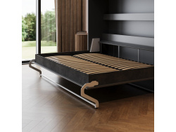 SMARTBett Murphy Bed 160x200 Horizontal M2 Depth 55cm Anthracite / Mirror