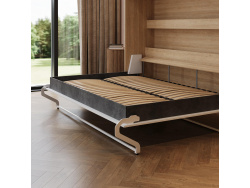 SMARTBett Schrankbett 160x200 Horizontal M2 Tiefe 55cm Kaiserberg Eiche / Spiegel