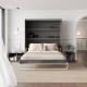 SMARTBett Murphy Bed 160x200 Vertical M3 Depth 55cm Anthracite/ Pearl Grey