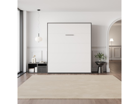 Schrankbett 160x200 Vertikal (M3 Tiefe 55cm) Weiss