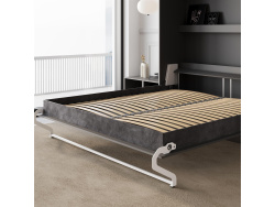 SMARTBett Schrankbett 160x200 Vertikal M3 Tiefe 55cm  Anthrazit/ Wildeiche