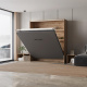 SMARTBett Murphy Bed 160x200 Vertical M3 Depth 55cm Wild Oak /Anthracite with upholstered Frame