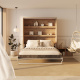 SMARTBett Murphy Bed 160x200 Vertical M3 Depth 55cm Wild Oak /Pearl Grey
