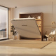 SMARTBett Murphy Bed 160x200 Vertical M3 Depth 55cm Wild Oak /Pearl Grey