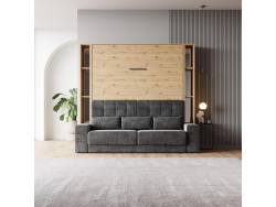 SMARTBett M1 Schrankbett Set mit Anthrazit Sofa,...