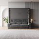 SMARTBett M1 Schrankbett Set mit Anthrazit Sofa, LED-Regalen & Schubladenarmlehnen