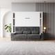 SMARTBett M1 Schrankbett Set mit Anthrazit Sofa, LED-Regalen & Schubladenarmlehnen