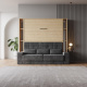 SMARTBett M1 Schrankbett Set mit Anthrazit Sofa, LED-Regalen & Schubladenarmlehnen
