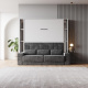 SMARTBett M1 Schrankbett Set mit Anthrazit Sofa, LED-Regalen & Schubladenarmlehnen