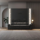 SMARTBett M1 Schrankbett Set mit Anthrazit Sofa, LED-Regalen & Schubladenarmlehnen