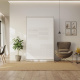 AKTION! NEU!!! SMARTBett Schrankbett Standard 120x200 Vertikal Beton/Weiss Hochglanz mit Gasdruckfedern