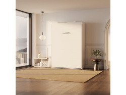 SMARTBett Murphy Bed 140x200 Vertical M3 Depth 55cm White with upholstered Frame