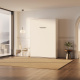 SMARTBett Murphy Bed 140x200 Vertical M3 Depth 55cm White with upholstered Frame