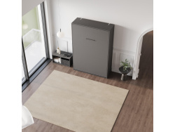 SMARTBett Schrankbett 140x200 Vertikal M3 Tiefe 55cm Anthrazit mit Polsterrahmen