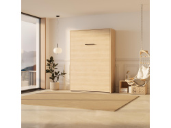 SMARTBett Murphy Bed 140x200 Vertical M3 Depth 55cm Kayserberg Oak with upholstered Frame
