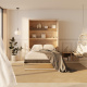 SMARTBett Murphy Bed 140x200 Vertical M3 Depth 55cm Kayserberg Oak with upholstered Frame