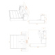 Schrankbett M1 180x200 Vertikal Kaiserbeg Eiche /Weiss Hochglanz inkl.SOFA Anthrazit