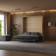 Schrankbett M1 180x200 Vertikal Kaiserbeg Eiche /Weiss Hochglanz inkl.SOFA Anthrazit