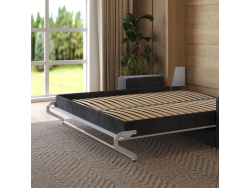 Schrankbett mit SOFA M1 160x200 Vertikal Kaiserberg Eiche /Weiss Hochglanz