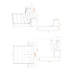 Schrankbett mit SOFA M1 160x200 Vertikal Kaiserberg Eiche /Weiss Hochglanz
