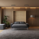 Schrankbett mit SOFA M1 160x200 Vertikal Kaiserberg Eiche /Weiss Hochglanz