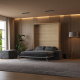Schrankbett mit SOFA M1 160x200 Vertikal Kaiserberg Eiche /Weiss Hochglanz